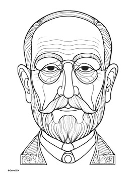 Preview of Coloring Pages Sigmund Freud / Psychology / World History / Austria