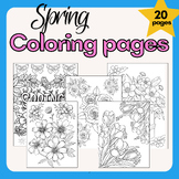 Coloring Pages: Spring, Summer, Flowers, Butterflies