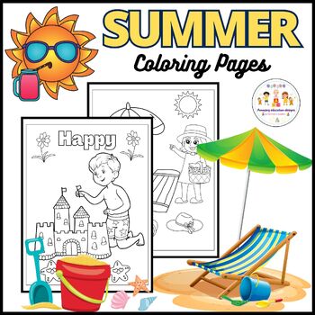 Summer Season Coloring Pages by Amazing Education Designs | TPT