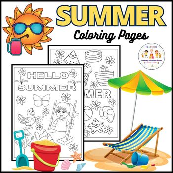 Summer Season Coloring Pages by Amazing Education Designs | TPT