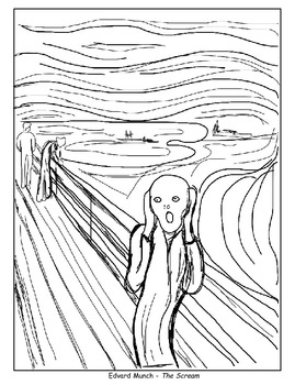Scream Van Gogh Coloring Pages Sketch Coloring Page
