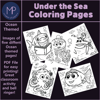 Preview of Coloring Pages: Under the Sea (Ocean) Coloring Pages (Great for Indoor Recess)