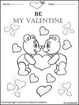 Coloring Pages Valentine's Day for Todlers by THESMART | TPT