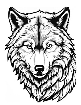 Coloring Pages Wolves / Huskies/ Timber Wolves / School Mascot Art