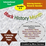 Coloring Pages and Research Tasks Bundle- Black History Mo
