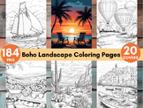 Coloring Pages for Adults Boho Landscape