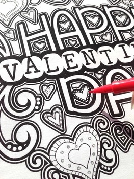 Valentine S Day Coloring Pages For Adults Teens By Tracee Orman