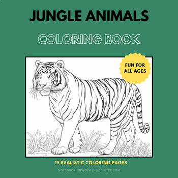 Preview of Coloring Pages for Calming Corner Art Science Jungle Animals Coloring Book
