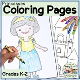 Coloring Pages for Grades K-2 Indoor Recess/Princess Color