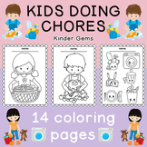 Coloring Pages for Kids - Children Doing Chores