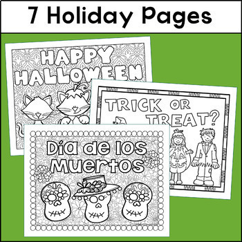 Coloring Pages for October and November by Mitchell MATH Activities