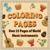 Coloring Pages of World Music Instruments - Bundle