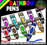 Rainbow Pens Clip Art