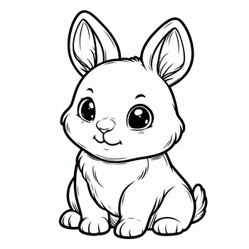 Coloring Picture: Tiny Little Rabbit by Teacher Sergio | TPT