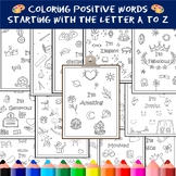 Coloring Positive Words for Kids Starting with The Letter A to Z
