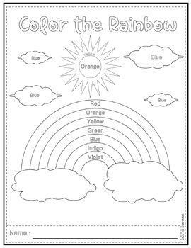 Coloring Rainbow by Play and Learn Studio | TPT