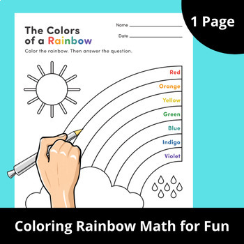 Coloring Rainbow Math for Fun: Preschool and Kindergarten Worksheet ⭐⭐⭐⭐⭐