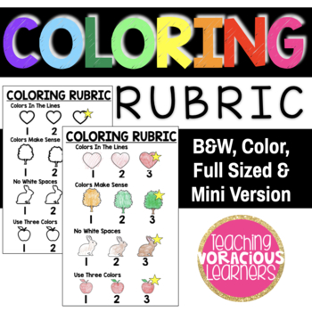 Preview of Coloring Rubric Anchor Chart