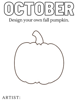 Preview of Coloring Sheet: Fall Pumpkin