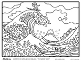 Coloring Sheet | Famous Artist | Hokusai | Japanese | The 