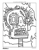 Coloring Sheet | Famous Artist | Jean-Michel Basquiat | Skull