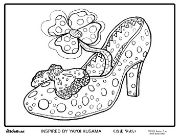 Preview of Coloring Sheet | Famous Artist | Yayoi Kusama | Japanese | Highheel