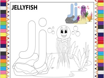 Preview of Coloring Sheet For The Letter J Printable: Adventures With The Alphabet