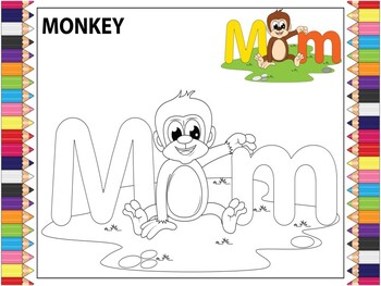 Preview of Coloring Sheet For The Letter M Printable: Adventures With The Alphabet