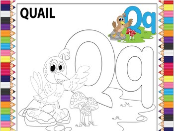 Preview of Coloring Sheet For The Letter Q Printable: Adventures With The Alphabet