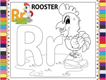 Preview of Coloring Sheet For The Letter R Printable: Adventures With The Alphabet