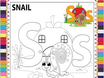 Preview of Coloring Sheet For The Letter S Printable: Adventures With The Alphabet