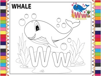 Preview of Coloring Sheet For The Letter W Printable: Adventures With The Alphabet