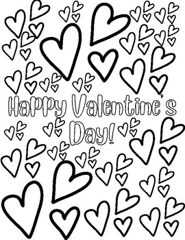 Coloring Sheet (Snow Day & Valentine’s Day) by Madison Cundiff | TPT