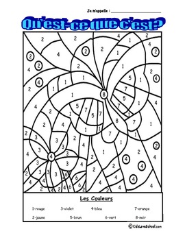 Preview of Coloring Sheet to Learn Colors in FRENCH!