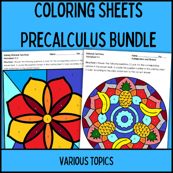 Preview of Pre Calculus Coloring Sheets Bundle 1