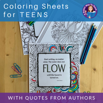 Preview of Coloring Sheets For Teens With Quotes From Authors