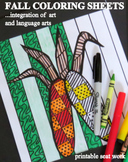 Fall Coloring Sheets - "Easy-art" and Language Arts