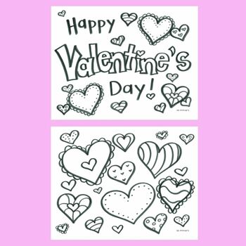 Coloring Sheets for Valentine's Day by SS Primary | TPT