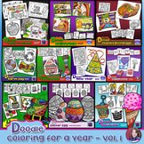 Doodle Coloring Activities for a Year Bundle