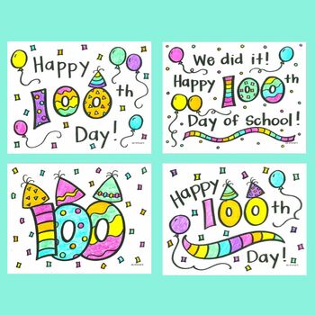 100th Day of School Coloring Sheets and Pages by SS Primary | TPT