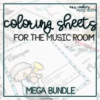 Preview of Coloring Sheets for the Music Room Mega Bundle