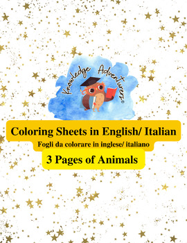 Preview of Coloring Sheets in English/ Italian: Fogli da colorare in inglese/ italiano
