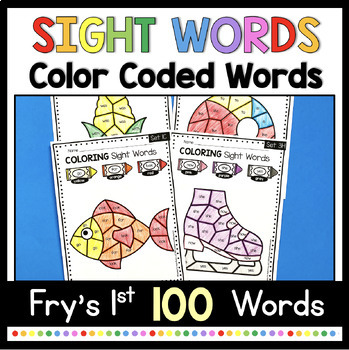 Preview of Coloring Sight Words - Color by Word - Kindergarten Sight Word Game Center