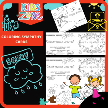 Preview of Coloring Sympathy Cards Make Your Own Cards at Home, Instant Download, DIY Card