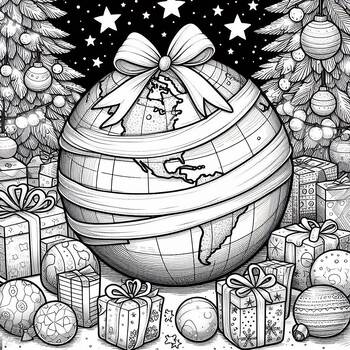 Preview of Coloring "The most valuable gift for future generations" Christmas- Earth Day