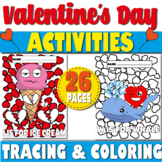 Coloring & Tracing Activity | Winter & Valentine's Day Wor