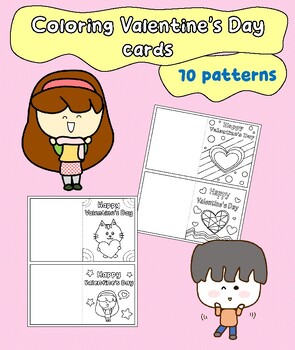 Preview of Coloring Valentine's Day cards