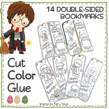 coloring easter bookmarks for harry potter fans cut