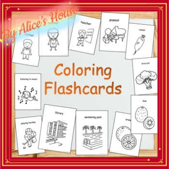 Preview of Coloring Word Flashcards: Bundle 5 in 1