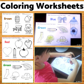 Coloring Worksheets - Learn the Colors by Angie S | TpT